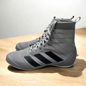 Adidas Speedex 18 Boxing Shoes Men Sz 8 Grey Three/​Core BlackGreen Tint EG1033